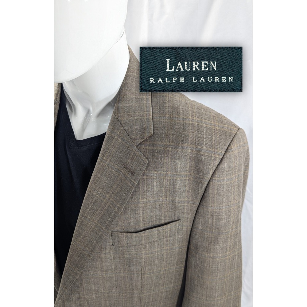 Ralph Lauren Blazer Sport Suit Jacket‎ Coat Wool Cashmere 42R 46" Subtle Plaid